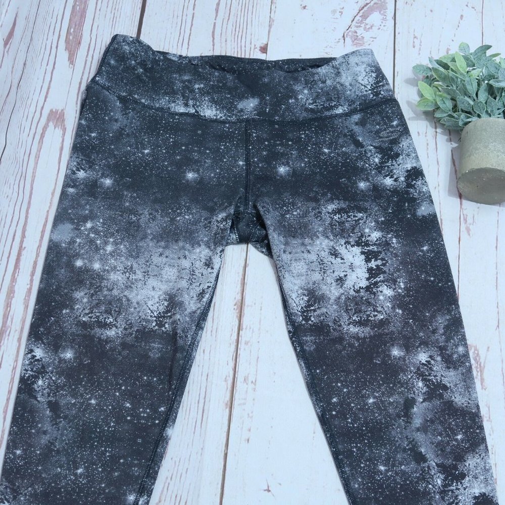 Skechers Galaxy Black White Workout Gym Leggings Woemns Size Large - Picture 2 of 7